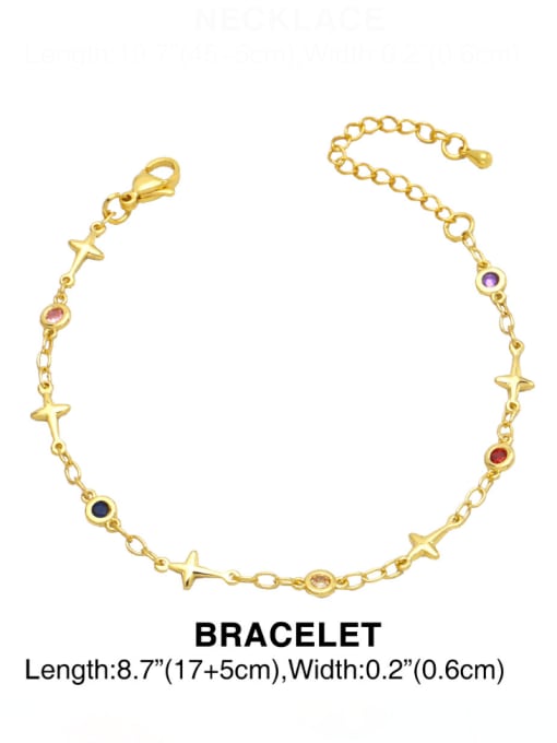 Bracelet Brass Glass Stone Geometric Minimalist Cross Necklace