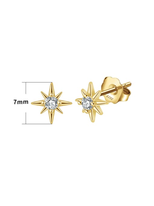 RINNTIN 925 Sterling Silver Cubic Zirconia Star Dainty Stud Earring 3