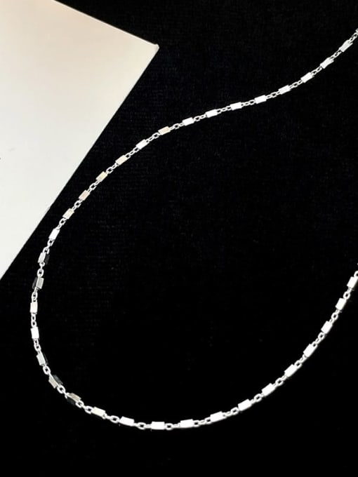 BeiFei Minimalism Silver 925 Sterling Silver Irregular Minimalist Chain Necklace 2