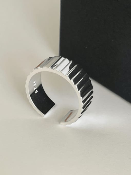 Boomer Cat 925 Sterling Silver Geometric Minimalist Band Ring 0