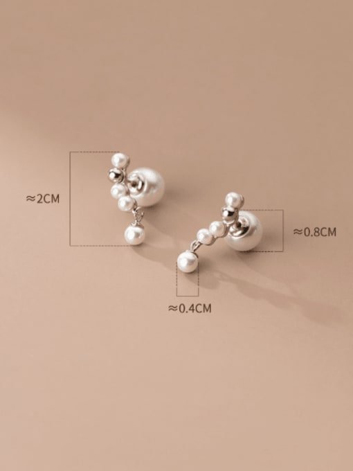 Rosh 925 Sterling Silver Imitation Pearl Irregular Minimalist Drop Earring 2
