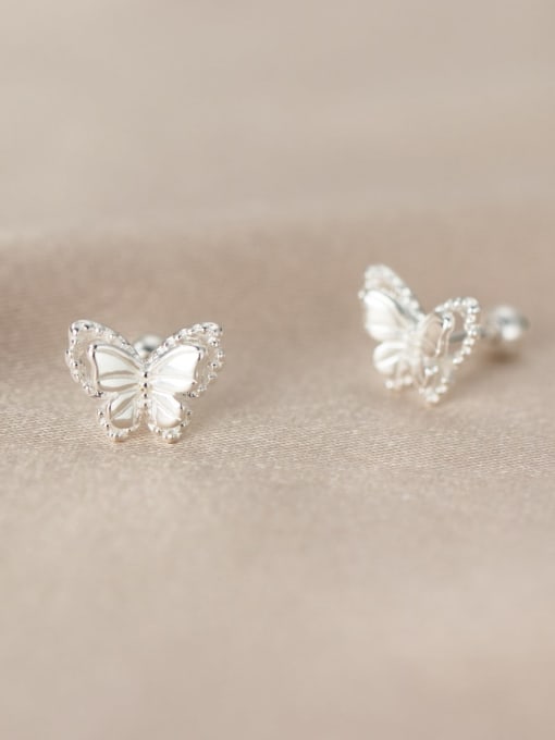 Rosh 925 Sterling Silver Butterfly Minimalist Stud Earring 0