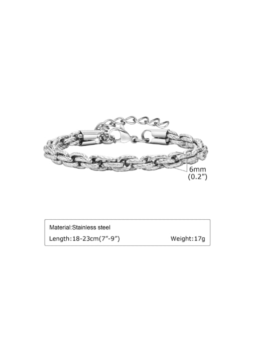 Steel color BR 1767 Stainless steel Irregular Hip Hop Bracelet