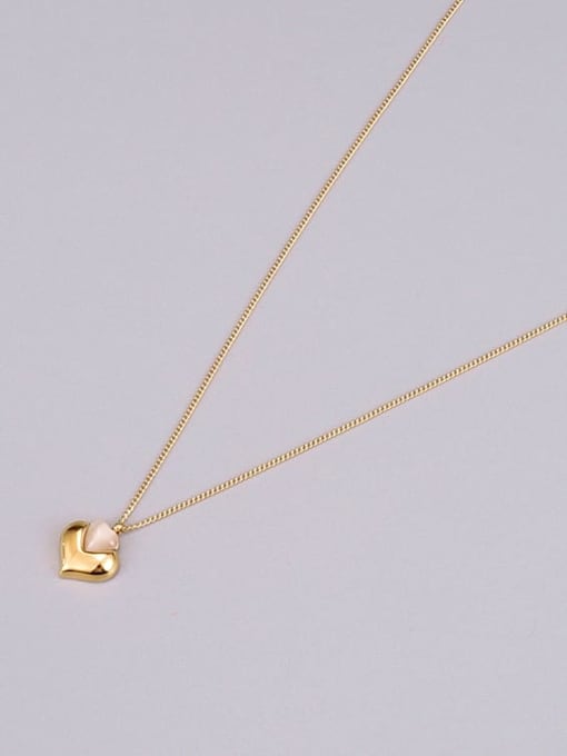 A TEEM Titanium Steel Resin Heart Minimalist Necklace 2