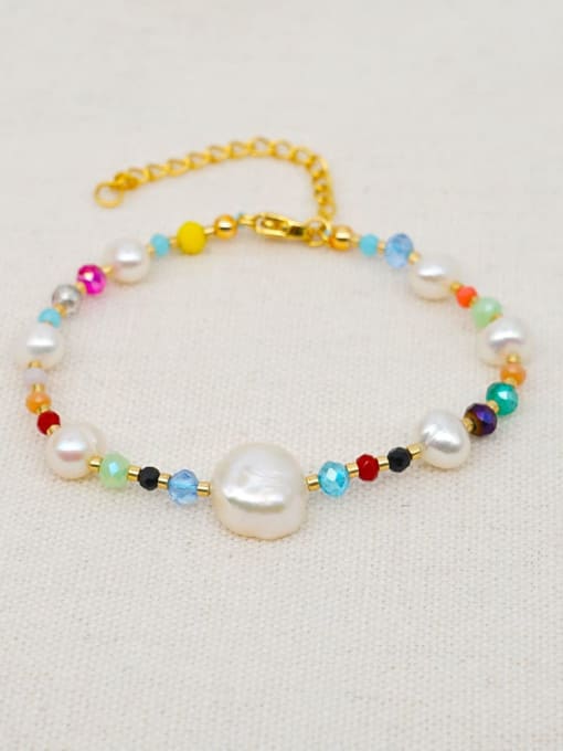 MMBEADS Stainless steel Freshwater Pearl Multi Color Round Bohemia Bracelet 1
