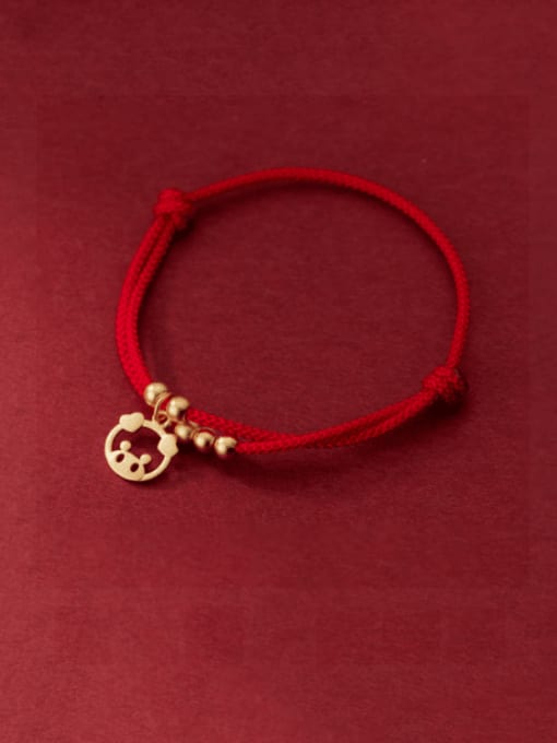 Pig 925 Sterling Silver Zodiac Cute Adjustable Red Rope Bracelet