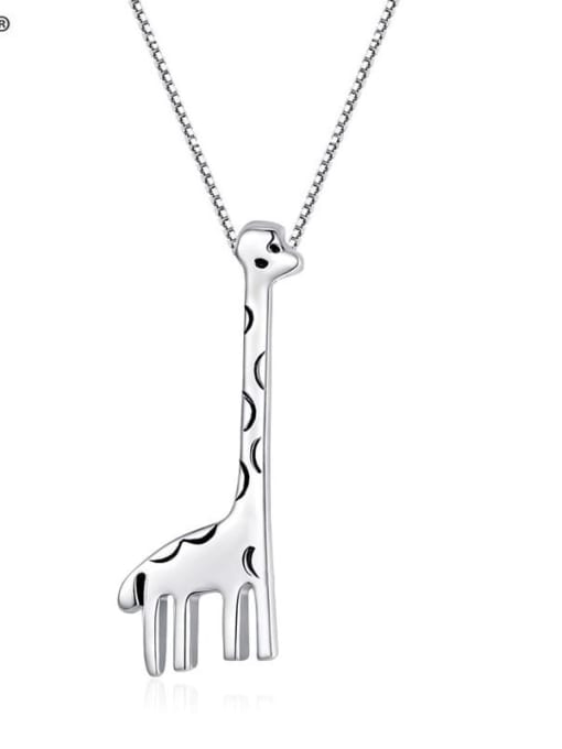 BLING SU 925 Sterling Silver Minimalist Deer  Necklace 1