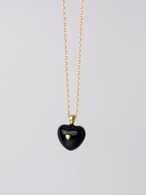 Rosh 925 Sterling Silver Enamel Heart Minimalist Necklace 3