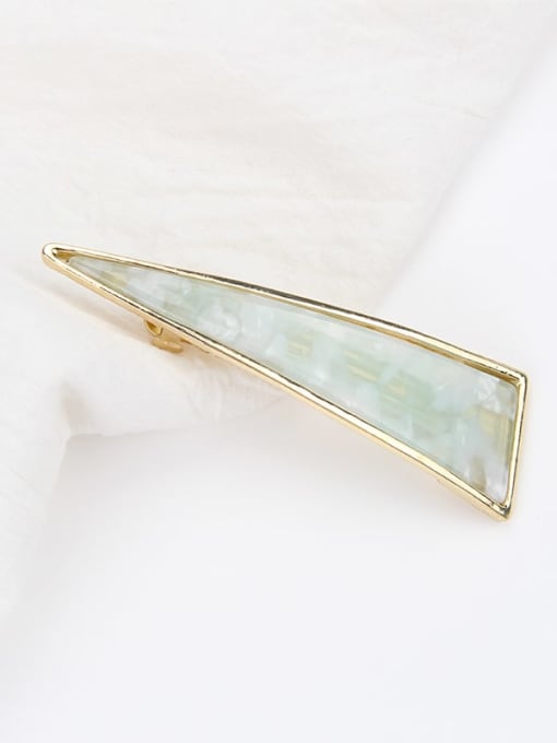 Fresh green Cellulose Acetate Simple and fashionable hollow triangle spring clip Hair Barrette