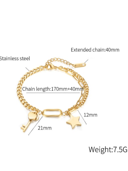 Open Sky Stainless steel Key Minimalist Link Bracelet 2