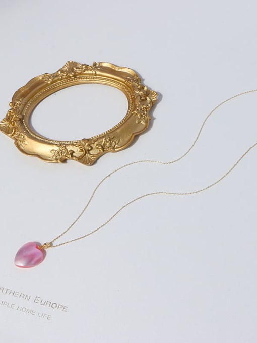 RAIN Brass Shell Minimalist Heart Earring and Necklace Set 1