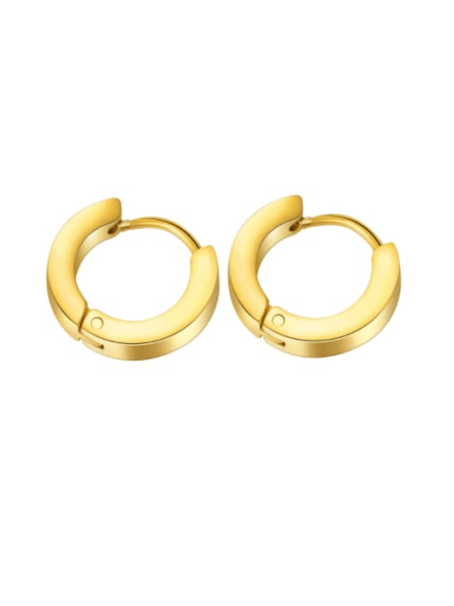 692 gold plated earrings Titanium Steel Round Minimalist Huggie Earring
