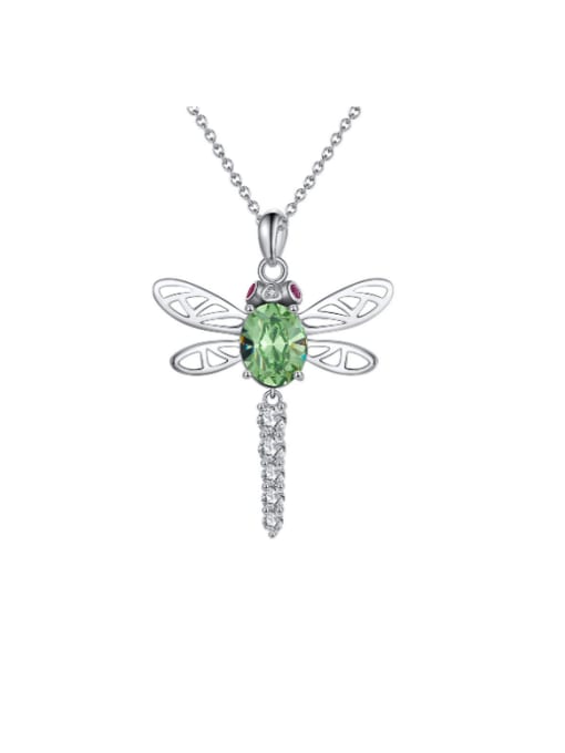RINNTIN 925 Sterling Silver Cubic Zirconia Dragonfly Minimalist Necklace 0
