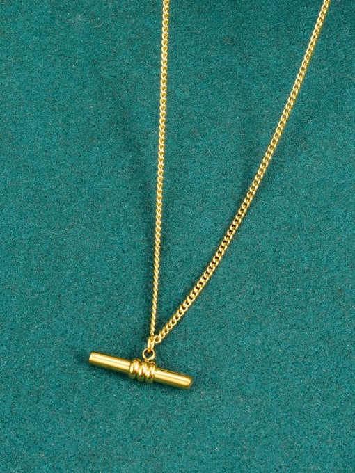 A TEEM Titanium Steel Geometric Minimalist Necklace 1