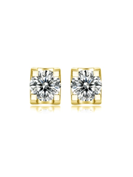 RINNTIN 925 Sterling Silver Cubic Zirconia Square Minimalist Stud Earring