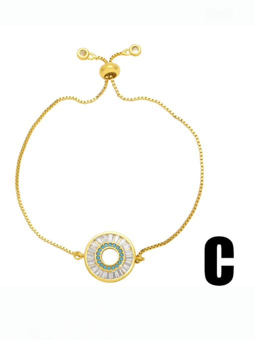 CC Brass Cubic Zirconia Heart Bohemia Adjustable Bracelet 3