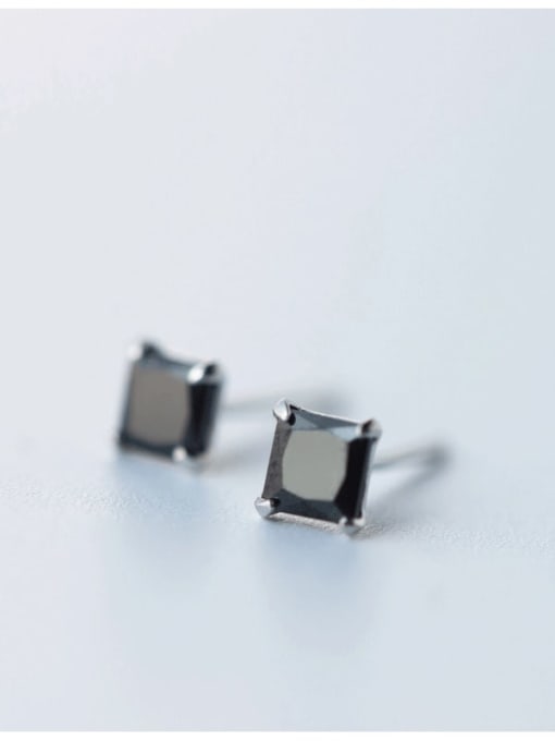 Rosh 925 Sterling Silver Enamel Square Minimalist Stud Earring 1