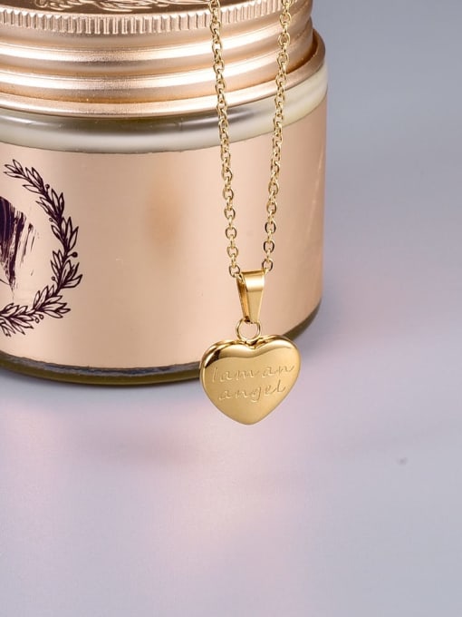 A TEEM Titanium smooth Heart Minimalist pendant Necklace