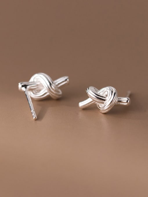 Rosh 925 Sterling Silver Bowknot Minimalist Stud Earring 2