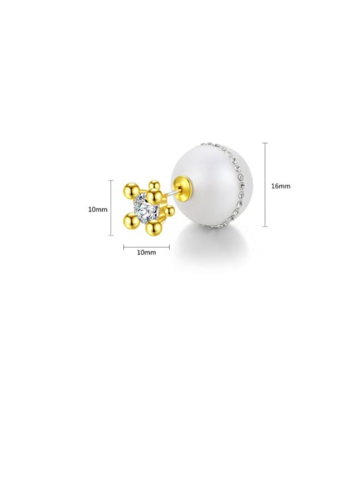BLING SU Copper Enamel Ball Minimalist Stud Earring 2