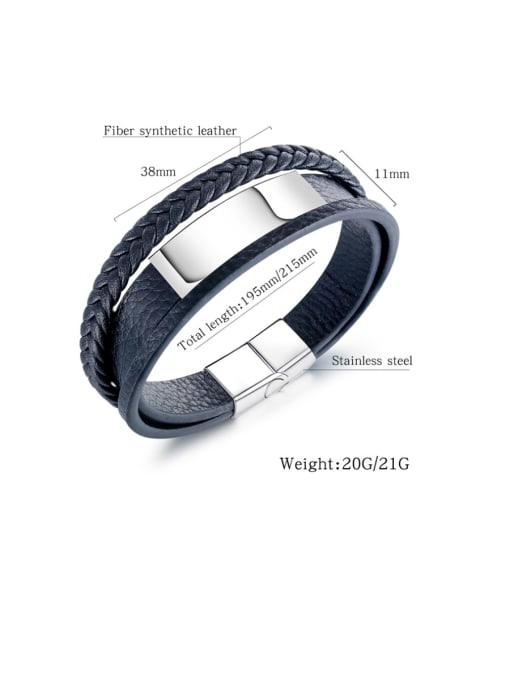 Open Sky Titanium Leather Geometric Minimalist Woven & Braided Bracelets 2