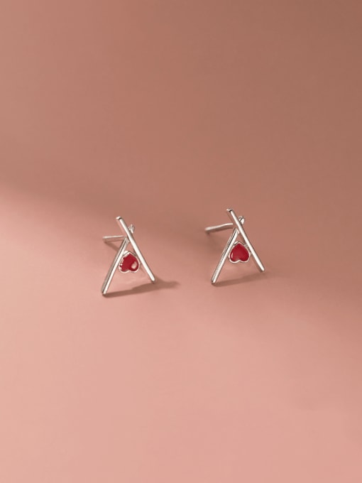 Rosh 925 Sterling Silver Triangle Minimalist Stud Earring 0