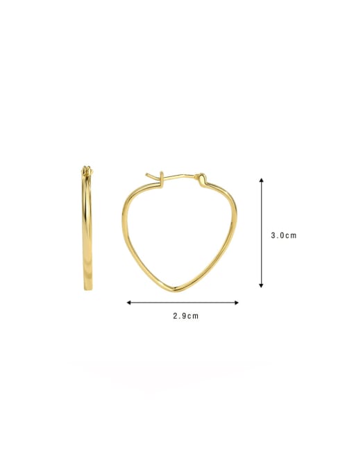 CHARME Brass Heart Minimalist Huggie Earring 2