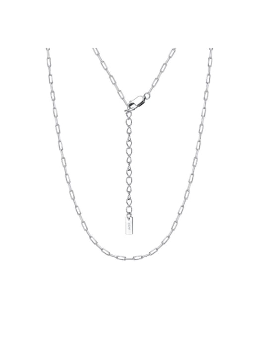 white gold 925 Sterling Silver Hollow Geometric Minimalist Chain