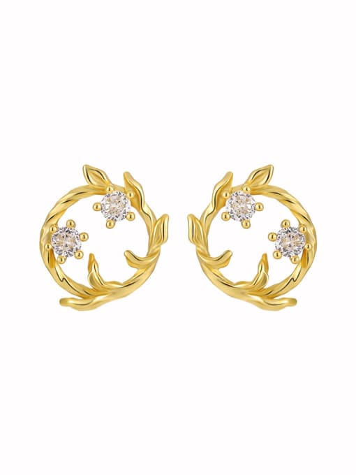 18K Gold 925 Sterling Silver Flower Dainty Stud Earring