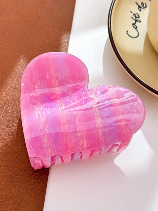 Pink purple 8.6cm Cellulose Acetate Minimalist Heart Alloy Multi Color Jaw Hair Claw