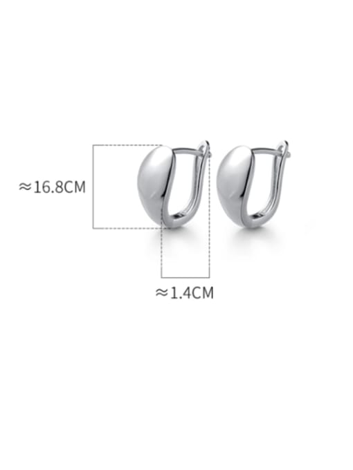 Rosh 925 Sterling Silver Geometric Minimalist Huggie Earring 4
