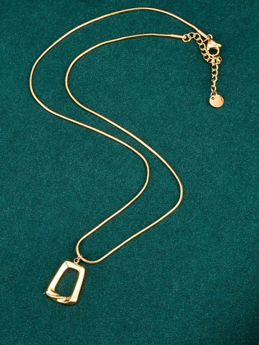 A TEEM Titanium Steel Hollow Geometric Minimalist Necklace