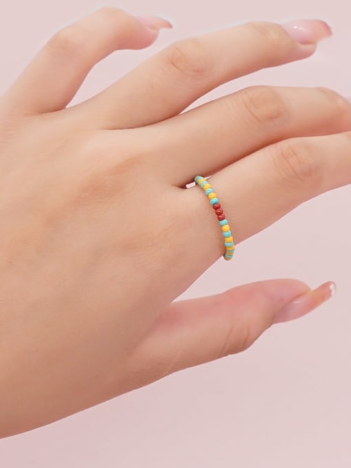 Roxi Bohemian ethnic style all-match niche color matching rice bead ring 3