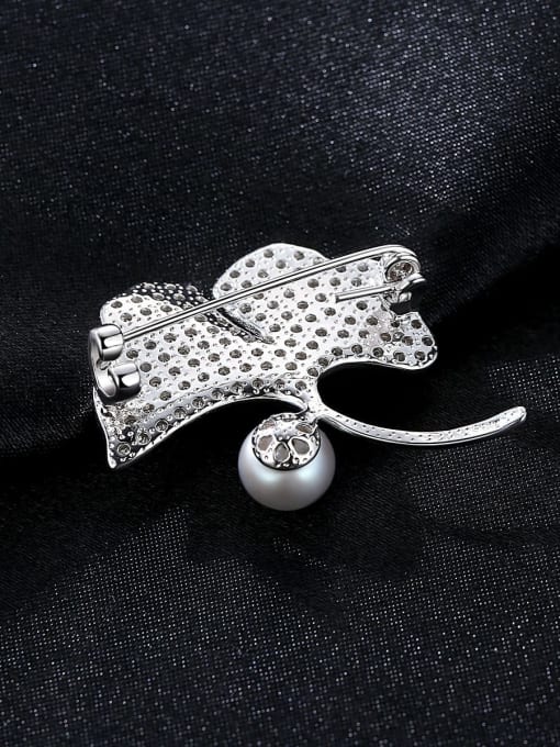 CCUI 925 Sterling Silver Cubic Zirconia Flower Statement Brooch 3