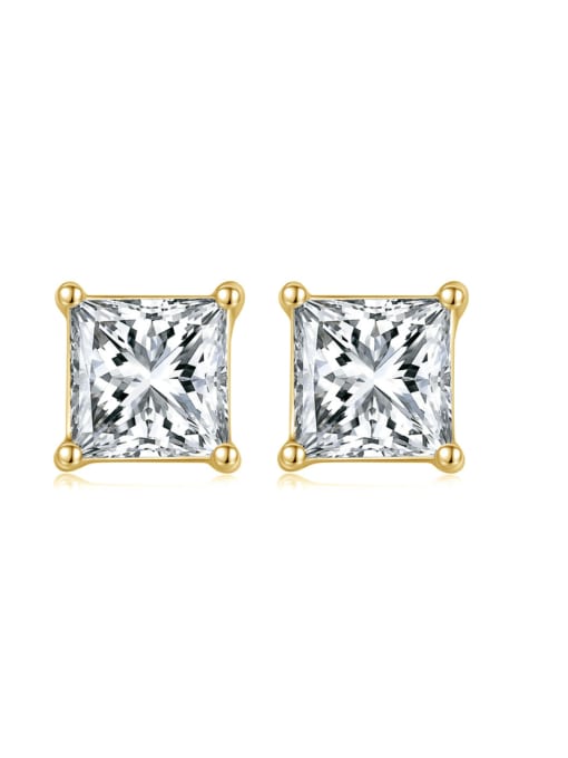 RINNTIN 925 Sterling Silver Cubic Zirconia Square Minimalist Stud Earring 3