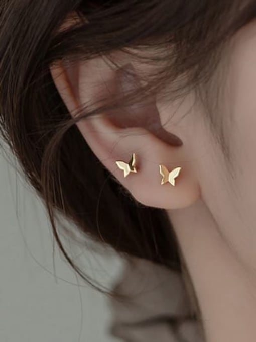Rosh 925 Sterling Silver Butterfly Minimalist Stud Earring 1
