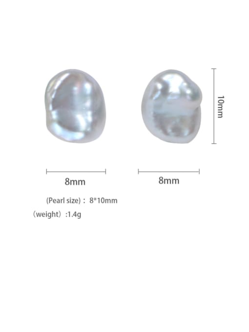 RAIN Brass Freshwater Pearl Irregular Minimalist Stud Earring 4