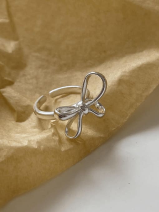 Boomer Cat 925 Sterling Silver Bowknot Vintage Band Ring