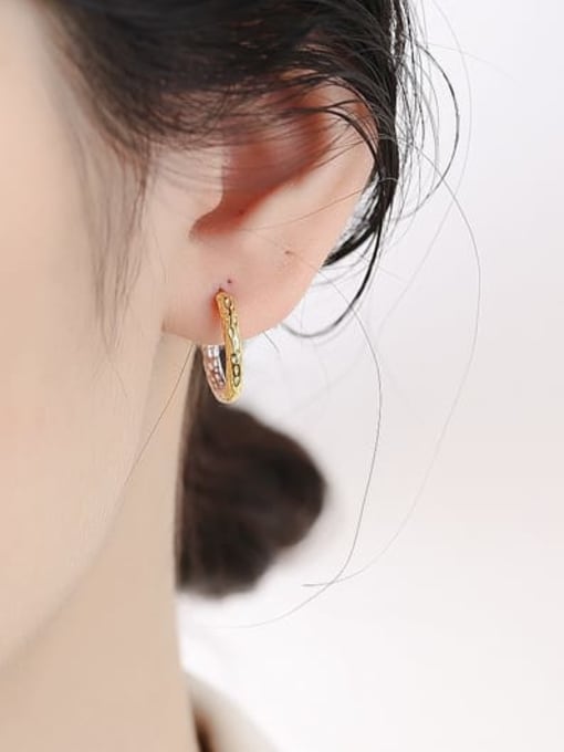 KDP-Silver 925 Sterling Silver Geometric Minimalist Huggie Earring 2
