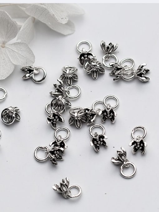 FAN 925 Sterling Silver With  Vintage Flowers Pendant Diy Accessories 1