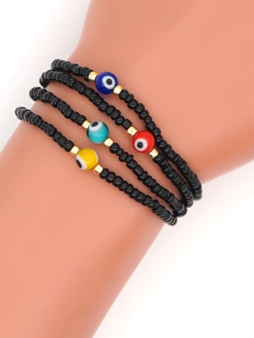 Roxi Stainless steel Bead Multi Color Evil Eye Bohemia Hand-woven Necklace 3