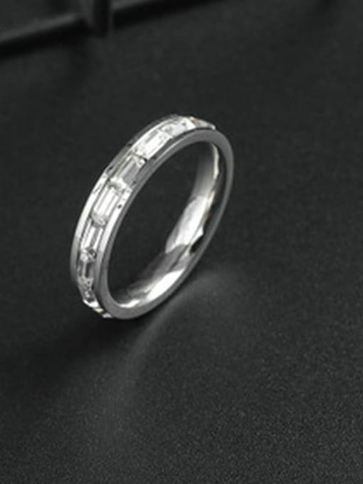 MIYA Titanium Steel Rhinestone Round Minimalist Band Ring 2