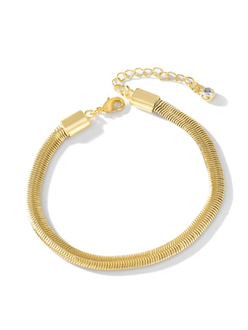 Gold Brass Snake bone chain Minimalist Link Bracelet