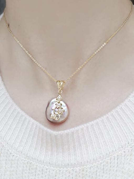 RAIN Brass Freshwater Pearl Irregular Vintage Necklace 1