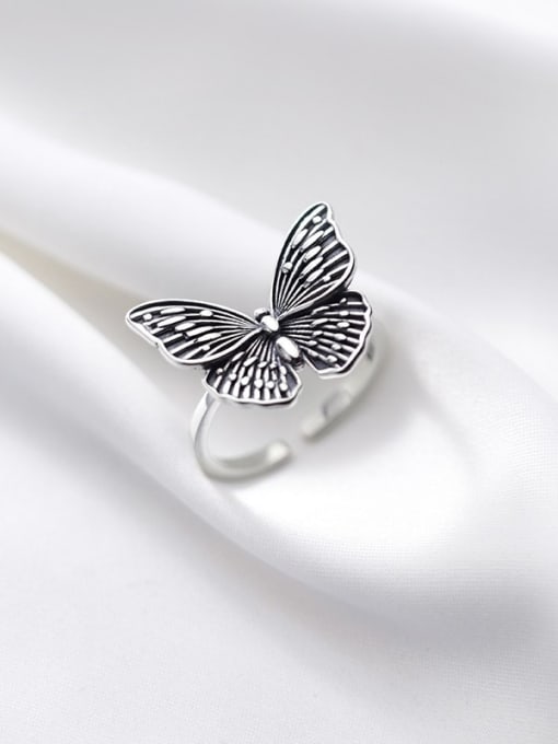 Rosh 925 Sterling Silver Butterfly Vintage Band Ring 0