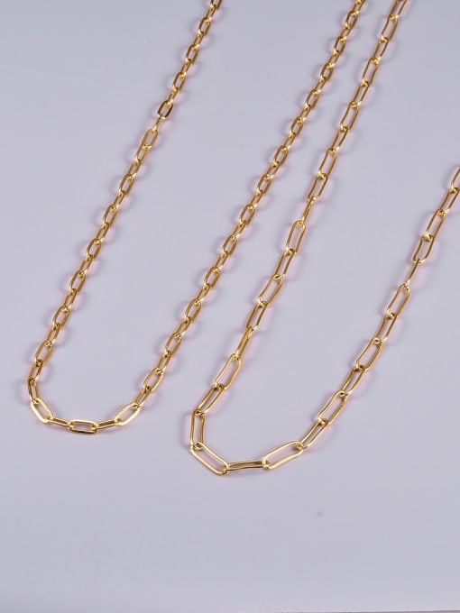 A TEEM Titanium Irregular Minimalist Hollow Chain  Necklace 0