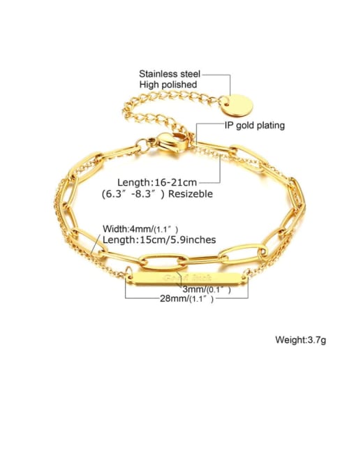CONG Titanium Steel Hollow Geometric Minimalist Link Bracelet 3
