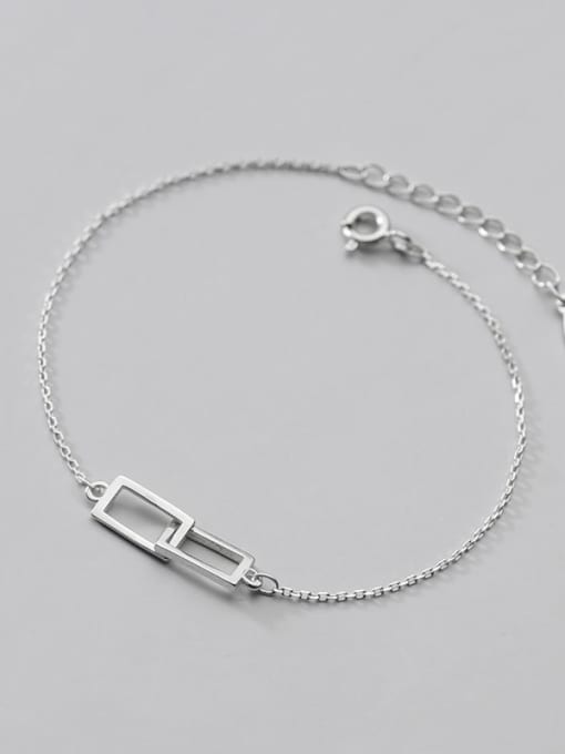 Rosh 925 Sterling Silver Geometric Minimalist Link Bracelet 3