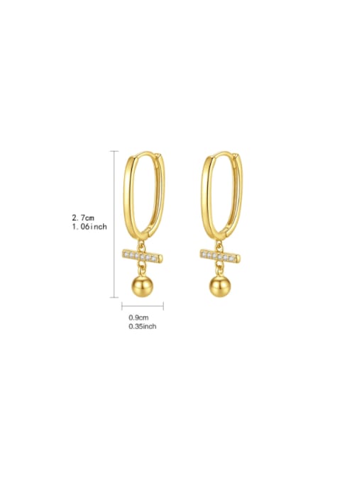 BLING SU Brass Cubic Zirconia Cross Minimalist Huggie Earring 2