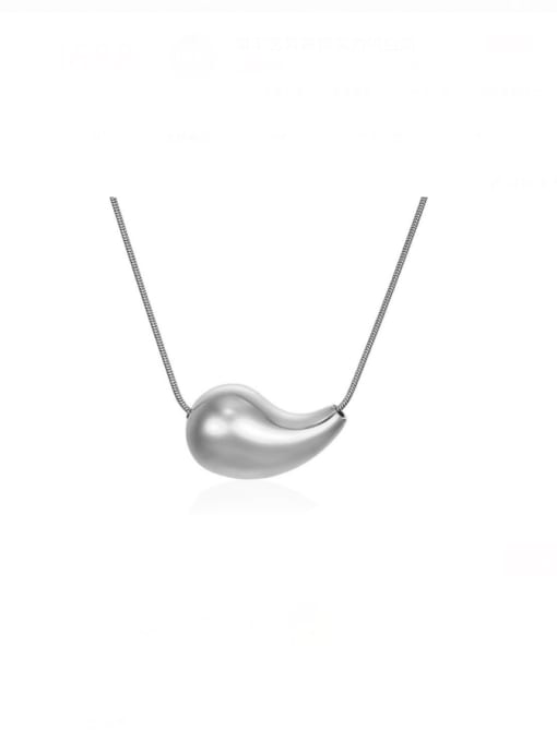 A TEEM Titanium Steel Water Drop Minimalist Necklace